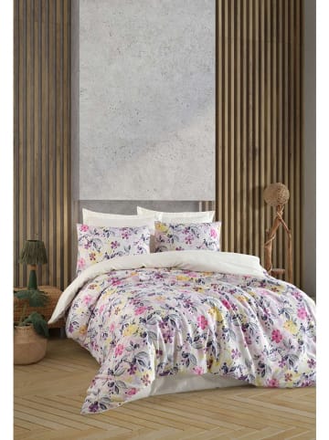 Elizabed Satin-Bettwäsche-Set in Rosa/ Blau