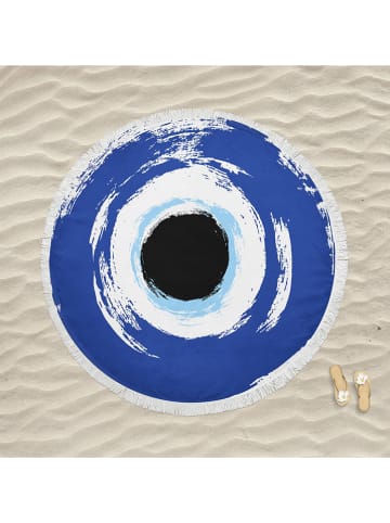 Elizabed Strandlaken wit/donkerblauw