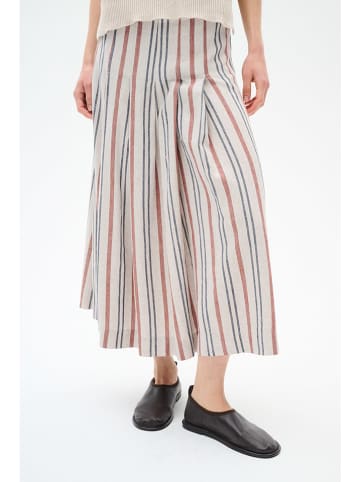 InWear Spódnica w kolorze beżowo-antracytowo-czerwonym