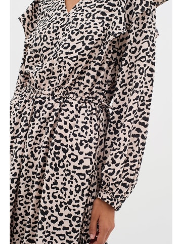 InWear Kleid in Beige/ Schwarz