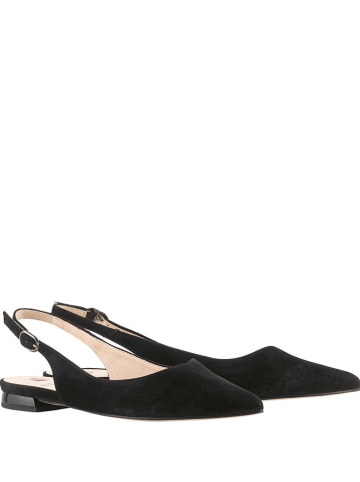 Högl Leder-Slingballerinas in Schwarz