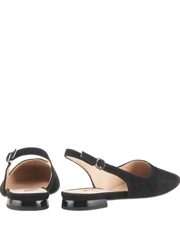 Högl Leder-Slingballerinas in Schwarz