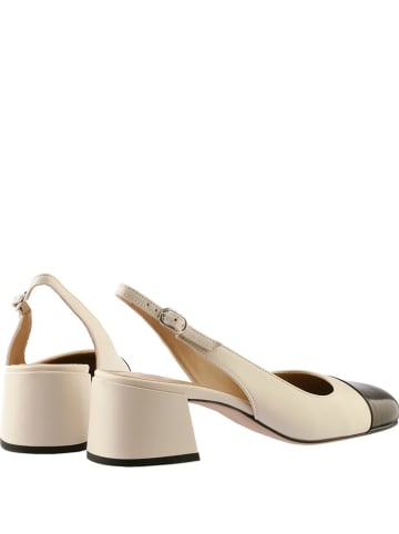Högl Leren slingpumps crème/zwart