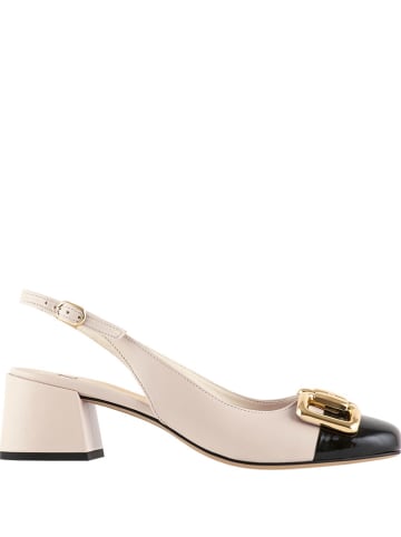 Högl Leren slingpumps crème/zwart