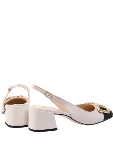 Högl Leren slingpumps crème/zwart