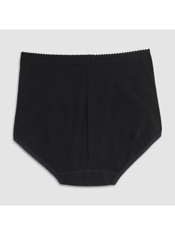 COTONELLA Pełne figi high waist w kolorze czarnym