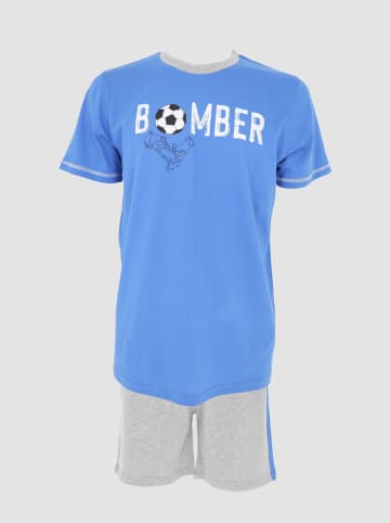 COTONELLA Pyjama in Hellblau/ Grau