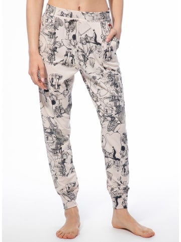 SHORT STORIES Pyjama-Hose in Beige/ Schwarz
