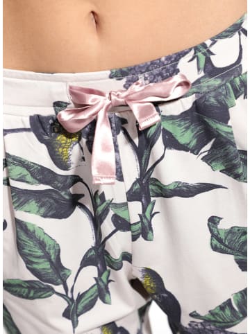 SHORT STORIES Pyjama-Hose in Weiß/ Grün