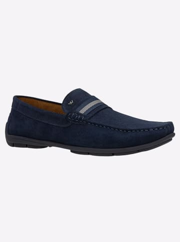 Wojas Leren mocassins donkerblauw