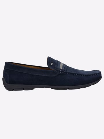 Wojas Leren mocassins donkerblauw