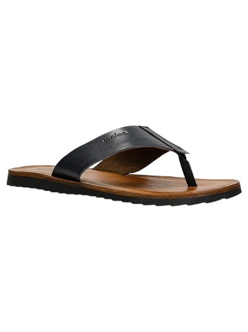 Wojas Leren teenslippers donkerblauw