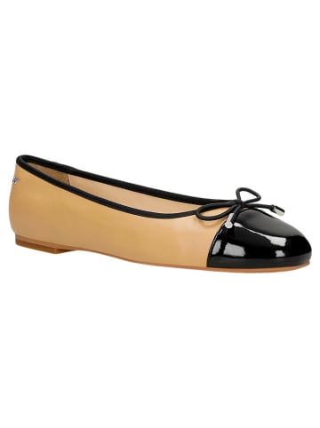 Wojas Leren ballerina's beige/zwart