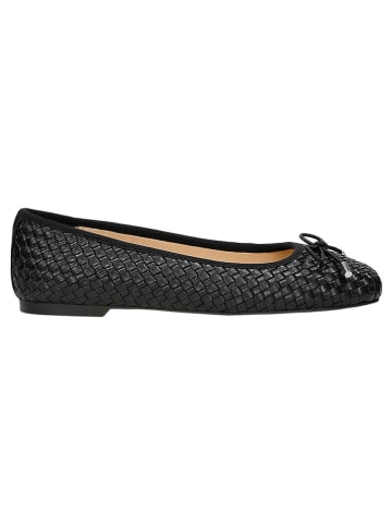 Wojas Leren ballerina's zwart