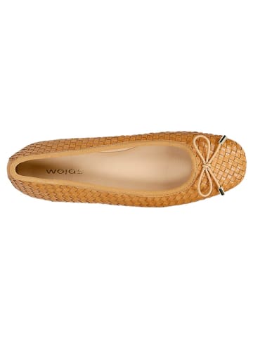 Wojas Leder-Ballerinas in Hellbraun