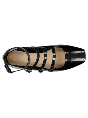 Wojas Leder-Ballerinas in Schwarz