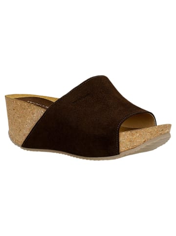 Wojas Leren sleehakslippers zwart