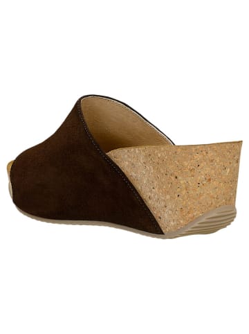 Wojas Leren sleehakslippers zwart