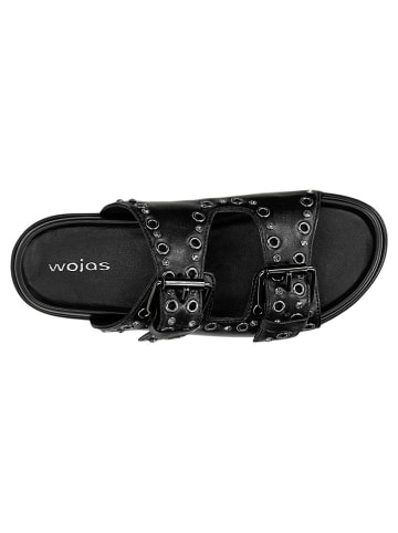 Wojas Leder-Pantoletten in Schwarz