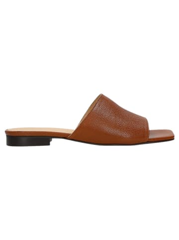 Wojas Leren slippers lichtbruin