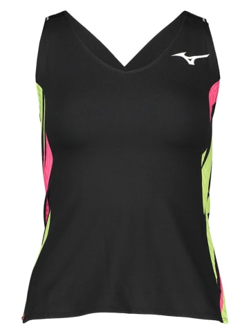 Mizuno Top funkcyjny w kolorze różowo-czarno-zielonym