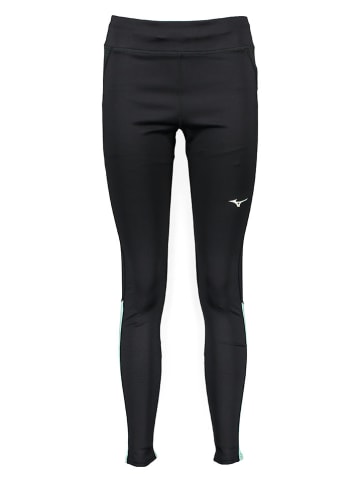 Mizuno Funktionsleggings "Warmalite" in Schwarz/ Türkis
