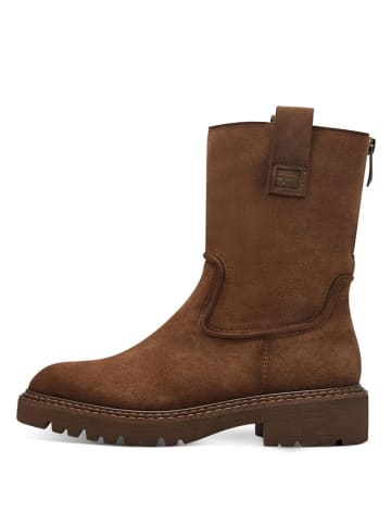 Tamaris Leder-Boots in Hellbraun