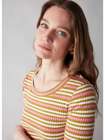 STEFANEL Shirt in Weiß/ Hellbraun/ Rosa