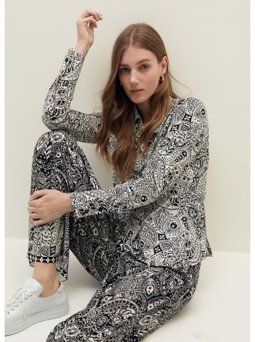 STEFANEL Blouse zwart/wit