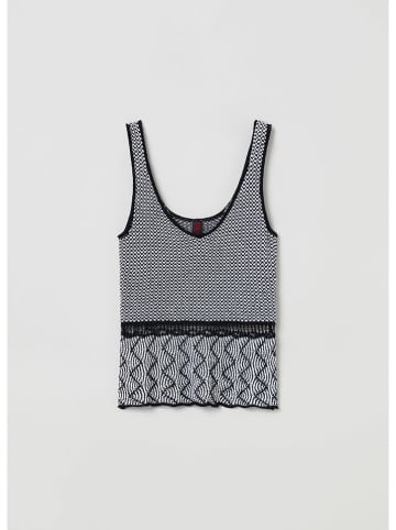 STEFANEL Top zwart/wit