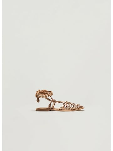 STEFANEL Leren enkelsandalen goudkleurig