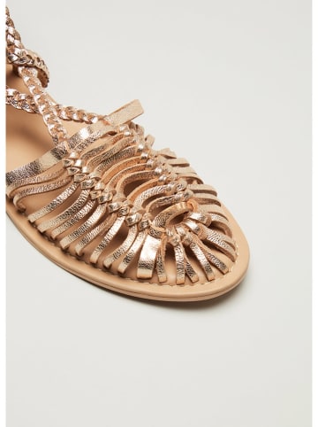STEFANEL Leren enkelsandalen goudkleurig