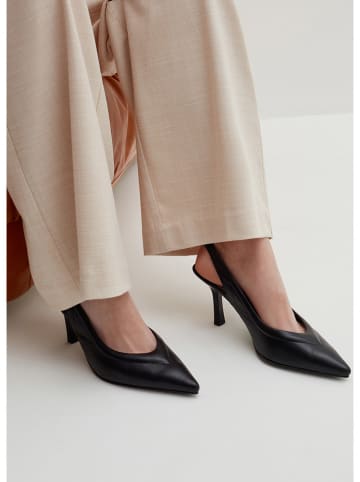 STEFANEL Leren slingpumps zwart