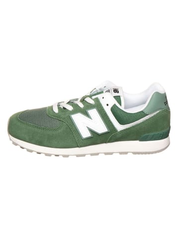 New Balance Leder-Sneakers "574" in Grün