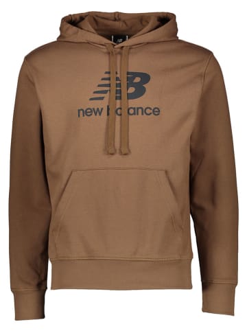 New Balance Hoodie "Essentials Stacked" in Braun