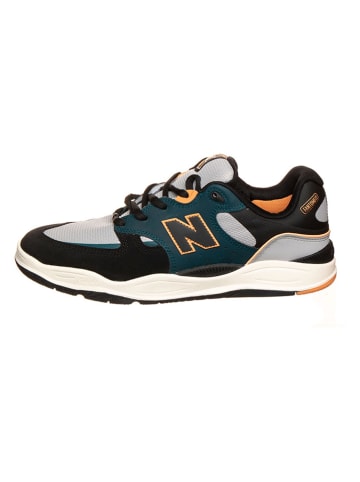 New Balance Skórzane sneakersy "Numeric Skateboarding" w kolorze czarno-biało-turkusowym