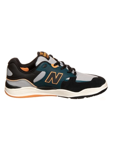 New Balance Skórzane sneakersy "Numeric Skateboarding" w kolorze czarno-biało-turkusowym