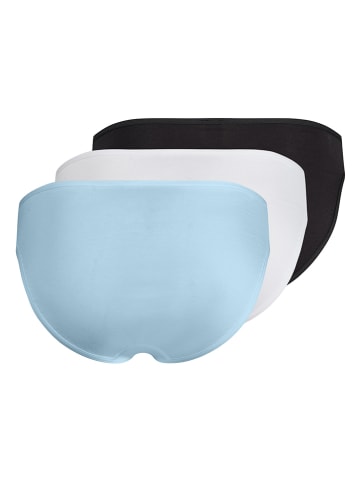 Skiny 3-delige set: slips zwart/wit/lichtblauw
