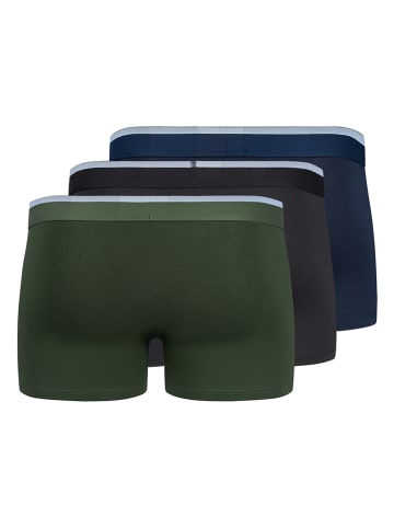 Skiny 3er-Set: Boxershorts in Dunkelblau/ Schwarz/ Grün