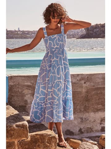 Tazga Kleid in Blau/ Weiß