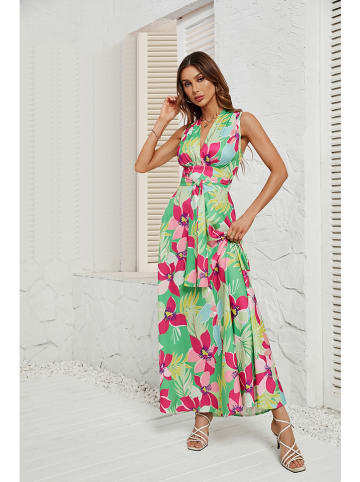 Tazga Kleid in Grün/ Pink