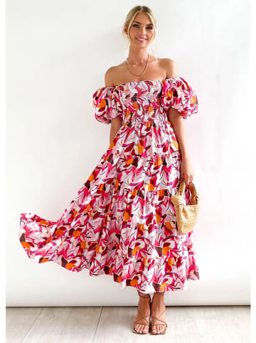 Tazga Kleid in Pink/ Weiß