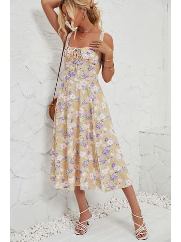 Tazga Kleid in Beige/ Lila