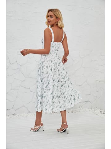 Tazga Kleid in Weiß/ Dunkelgrün