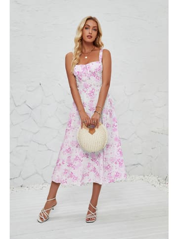Tazga Jurk wit/roze
