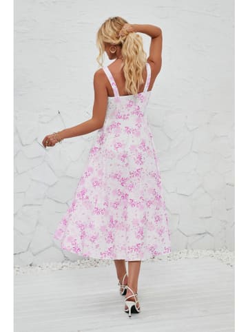 Tazga Jurk wit/roze