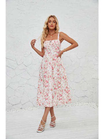 Tazga Jurk wit/roze