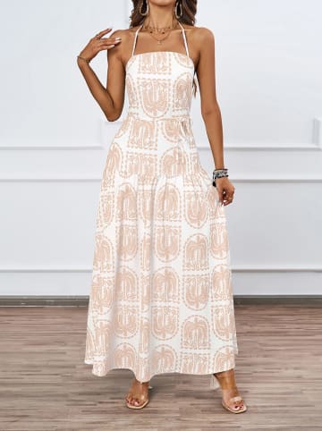 Tazga Kleid in Weiß/ Hellbraun