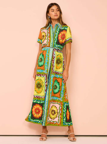 Tazga Kleid in Grün/ Orange
