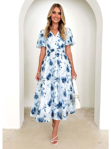Tazga Jurk wit/blauw